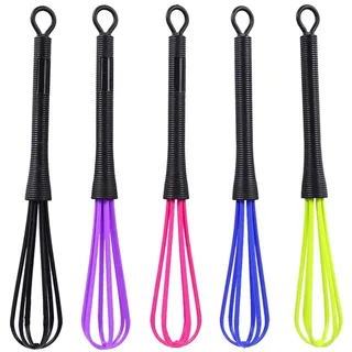 5 STÜCKE Mehrfarbig Mini Kleine Schneebesen, Kunststoff Salon Friseur Friseur Zum Kochen Farbstoff Creme Schneebesen Küche Ballon Mixer Werkzeug Haarwerkzeuge