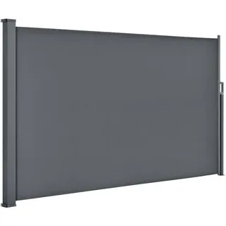 Juskys Seitenmarkise 300 x 190 cm Grau Polyester