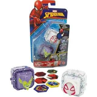 Battle Cubes 2 Stück Spiderman – Grüner Kobold und Spider-Gwen, Rockpapier, Scherenspiel