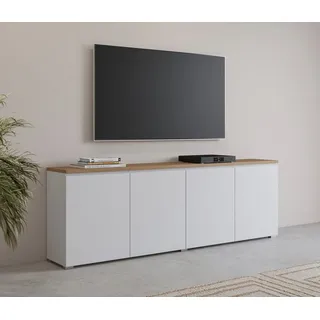 OTTO home Modo 200 x 68 x 34,5 cm Weiß / Eiche Mauvella