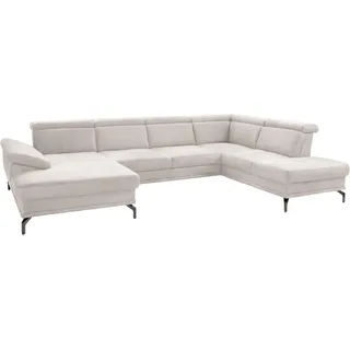 sit&more Wohnlandschaft »Scorpio U-Form« inklusive Sitztiefenverstellung, mit Kopf- und Armteilverstellung, beige