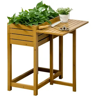 Outsunny Hochbeet Pflanzkasten 64 x 63 x 22 cm Braun