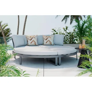 Ambia Garden Sonneninsel , Anthrazit, Grau , Metall, Textil , Füllung: Schaumstoff , 200x66x200 cm , Gartenmöbel, Loungemöbel, Sonneninseln