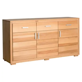 Sideboard Anrichte Genf 3-türig Kernbuche Massivholz geölt - Braun