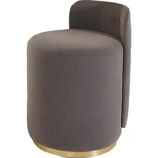 Design Sessel Luxus Ottomane Schminktisch Hocker Runder Polster Stuhl Neu Bank - Grau