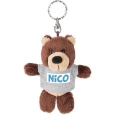 NICI 44689 Schlüsselanhänger Bär mit T-Shirt Nico 10cm