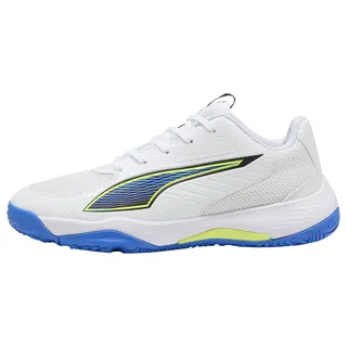 PUMA Accelerate JR 4 Game ON Handballschuh, Weiß-leuchtendes Rot-Ultra Blau, Größe 37, Puma Weiß, leuchtendes Rot, Ultrablau, 4 UK