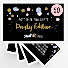 Fotospiel 50 Geburtstag by snaPmee - 50 Fotoaufgaben als Party-Spiel für Gäste - Geschenk-Idee Frauen & Männer - Gästebuch Ergänzung