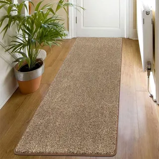 SHACOS Teppich Läufer 50x150 cm Läufer Flur rutschfest Teppichläufer Weich Küchenteppich Waschbar Flurläufer Modern Teppich Flur Läufer für Küche, Eingang, Wohnzimmer, Braun