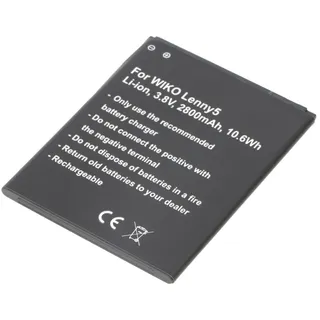 AccuCell Akku passend für WIKO Lenny 5, Li-ion, 3,8V, 2800mAh, 10,6Wh