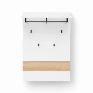 Innostyle Garderobenpaneel Memphis 80 x 118 x 30 cm Weiß / Artisan Eiche