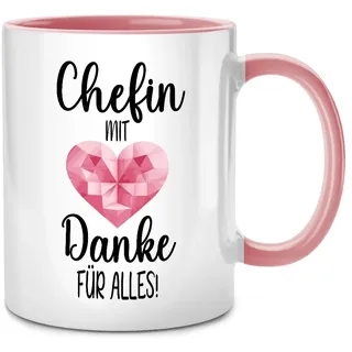 Seness Chefin mit Herz Danke für Alles, lustige Tasse XXL Büro Gadgets Arbeit, Abschied Geschenk bester Chef der Welt, Abschiedsgeschenk Kollegen, Geschenkideen für Frauen, Geburtstag Boss Kollegin