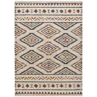 Atticgo Hochflorteppich Weiß Kasbah 160/230 cm , Textil , Ethno , Rechteckig , 160x230 cm , Oeko-Tex® Standard 100 , antistatisch, für Fußbodenheizung geeignet, leicht zusammenrollbar , Teppiche und Böden, Teppiche, Hochflorteppiche & Shaggys