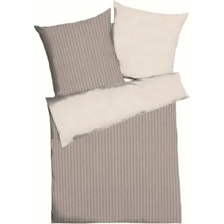 KAEPPEL Wendebettwäsche "Eternity Combo Bettwäsche, Satin mit seidigem Glanz, Streifen-Design« 2 Stk., tlg., braun