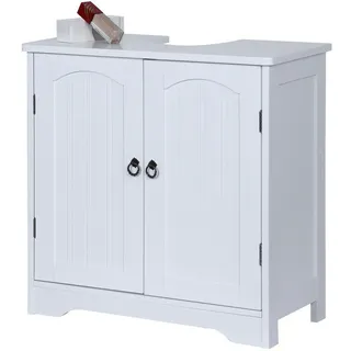 Relaxdays Waschbeckenunterschrank , Weiß , Metall , 1 Fächer , 60x60x30 cm , Badezimmer, Badmöbel, Waschbeckenunterschränke