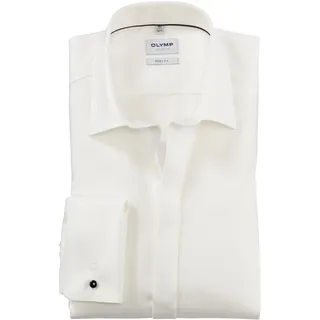 Businesshemd OLYMP "Level Five body fit", Herren, Gr. 38, N-Gr, beige (hellbeige), Web, Obermaterial: 97% Baumwolle, 3% Elastolefin, körpernah, Umschlagmanschette, Hemden Businesshemd