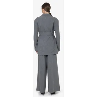 Palazzo-Hose Damen grau kariert Hochbund ohne Verschluss Grey 38 25 - Grau