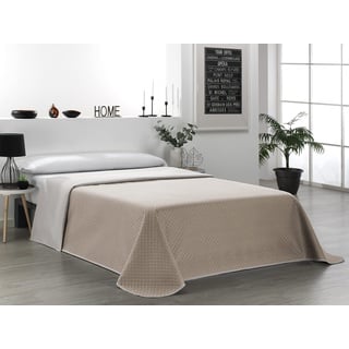 Martina Home Tagesdecke, wendbar, Leinen, Leder, für Bett mit 135 cm