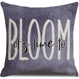 Kopfkissenbezug 45 x 45 cm mit Federmotiv, einseitig bedruckt, 100% Polyester - Lila