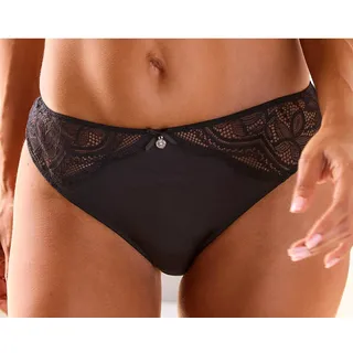 Tanga NUANCE "Vivianna", Damen, Gr. 40/42, schwarz, Microfaser, Obermaterial: 88% Polyamid, 12% Elasthan, figurbetont, Unterhosen Tanga, mit feinen Spitzen-Details
