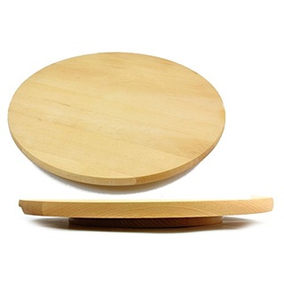 Lazy Susan Präsentierteller aus Holz zum Servieren von Kuchen und Pizza, rund und drehbar, 25 cm im Durchmesser