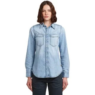 G-star Slim Western Langarmhemd - Sun Faded Blue Mist - M