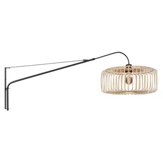 Steinhauer - wandleuchte - Elegant Classy - schwarz - bambus metall - E27 - 4153ZW - Schwarz