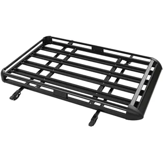 BJTDLLX Universal Dachgepäckträger 160cm Auto Dachkorb Dachträger, Aluminium Gepäckträger Korb, Schwarz Gewichtskapazität 150kg, Einstellbare Breite 100-135cm