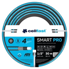 Cellfast SMART PRO ATS 4-lagiger Gartenschlauch ATS Trikotgewebe Flexibel Knickfest UV und Algenfest (1/2" 30 m)