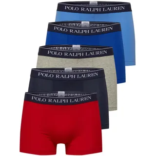 Ralph Lauren Boxershorts unifarben blau/grau/rot/schwarz M 5er Pack
