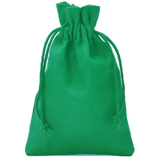 ORGANZABEUTEL24 5 Baumwollsäckchen, 40x30 cm, grün, Stoffbeutel zum Zuziehen, Geschenkverpackung, Ostern, Geburtstag, Adventskalender, Dekoration, Aufbewahrung, Geschenkbeutel