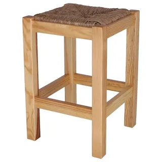 Wellhome Niedrige Quadratische Rustikale Holzbank 32.5x32.5x48.5 Cm - Natural - One Size
