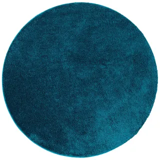Snapstyle Hochflor Shaggy Teppich Palace Rund Petrol 200x200cm