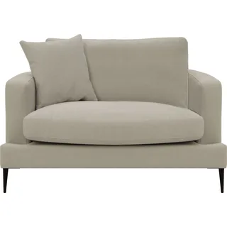 Home Affaire Sessel HOME AFFAIRE "Cozy Loungesessel, Designersessel, Maße B/T/H: 91/97/80 cm", beige (dunkelbeige), B:91cm H:80cm T:97cm, Samtoptik (100% Polyester);Struktur (100% Polyester), Sessel, XXL-Sessel Einzelsessel, mit Metallbeinen und Zierkissen