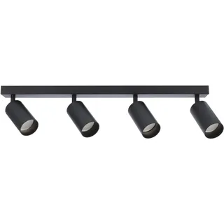 EDO Deckenstrahler GU10 MALGA, 4 Flammig, Deckenlampe Schwarz, Drehbar Spotbalken, Deckenleuchte Schwenkbar, Wandlampe Innen, Wandstrahler, Spot, Downlight, Lampe für Schlafzimmer, Küche, Wohnzimmer
