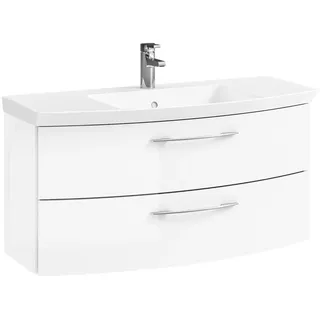Pelipal Waschtischkombi , Weiß Hochglanz , Metall , 2 Schublade(n) Schubladen , 101 cm , Made in Germany , hängend, Typenauswahl , Badezimmer, Waschbecken & Armaturen, Waschtische