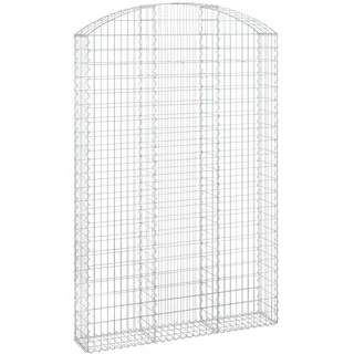 vidaXL Gabione mit Hochbogen 150x30x220/240 cm Verzinktes Eisen
