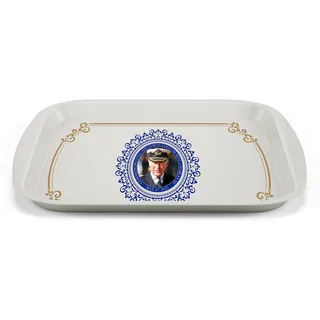 König Charles III Portrait Memorabilia König Krönung Gedenktafel kleines Tablett Souvenirs Geschenk Seine Majestät 21 x 14 cm