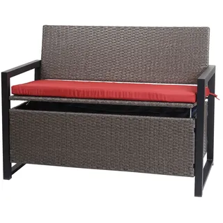 Mendler HWC-F39 2er Sitzbank 120 x 60 x 45 cm Grau