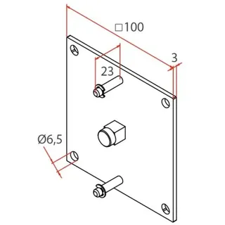 Cherubini Motorlagerplatte 100x100mm mit Aufsteckbolzen zu PP OCEAN NHK EASY max. 20Nm A4506_0632