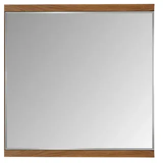 Linea Natura Wandspiegel , Eichefarben , Glas, Holzwerkstoff , Eiche , massiv , rechteckig , 85x88x2 cm , Facettenschliff , Garderobe, Garderobenspiegel