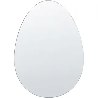 Beliani Wandspiegel Silber oval 50x70x1 cm 70 cm