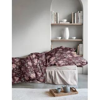 Bettwäsche IRISETTE "Meran 8708", braun (60 rot), B/L: 135cm x 200cm, 1 Stk., 1 Stk., Biber, B/L: 80cm x 80cm, 2, Biber, Obermaterial: 100% Baumwolle, Bettwäsche, Bettwäsche, Feinbiber, 2 teilig, flauschig