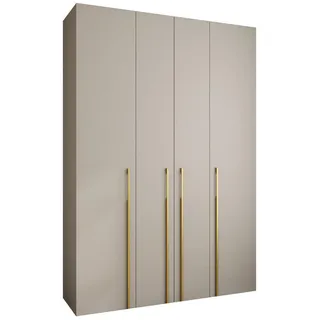 Abiks Möbel Drehtürenschrank 245,5/170/50 4-türig , Kaschmir, Goldfarben , Holz , Nachbildung , 170x245.5x50 cm , Schlafzimmer, Kleiderschränke, Drehtürenschränke