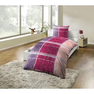 Kinzler Bettwäsche "Mikrofaser Fleece", lila (beere), B/L: 135cm x 200cm, 1 Stk., 1 Stk., Polyester, B/L: 80cm x 80cm, 2 Stk., Polyester, Obermaterial: 100% Polyester, Bettwäsche, Bettwäsche, besonders weich, verschiedene Designs