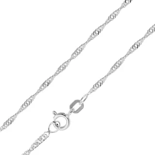 trendor Feine Singapur-Kette 925 Silber Kette Damen 1,8 mm Halskette für Frauen 15705-38 38 cm