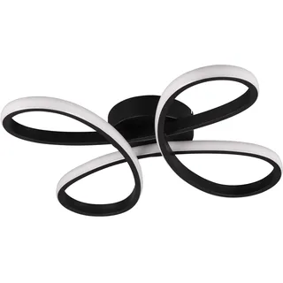Trio LED Deckenleuchte Fly 40 cm x 7,5 cm x 40 cm Schwarz Matt