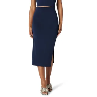 Amazon Essentials Damen-Jersey-Rock, schmale Passform, gerüscht, matt (Oberteil separat erhältlich), Marineblau, Größe XL