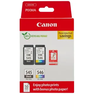 Canon PG-545 schwarz + CL-546 CMY