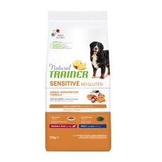 12kg Natural Trainer Sensitive No Gluten Adult Medium/Maxi Hrană uscată câini - Somon